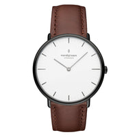 Analogue Watch - Nordgreen Native Brown Leather 32mm Gun Metal Case Watch