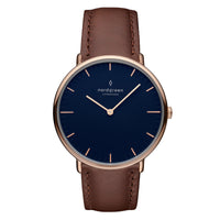 Analogue Watch - Nordgreen Native Brown Leather 32mm Rose Gold Case Watch