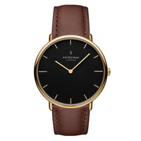 Analogue Watch - Nordgreen Native Brown Leather 36mm Gold Case Watch