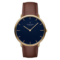 Analogue Watch - Nordgreen Native Brown Leather 36mm Gold Case Watch
