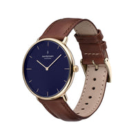 Analogue Watch - Nordgreen Native Brown Leather 36mm Gold Case Watch