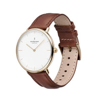 Analogue Watch - Nordgreen Native Brown Leather 36mm Gold Case Watch