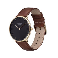Analogue Watch - Nordgreen Native Brown Leather 40mm Gold Case Watch