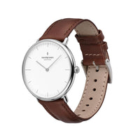 Analogue Watch - Nordgreen Native Dark Brown Leather 32mm Silver Case Watch