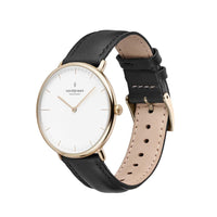Analogue Watch - Nordgreen Native Dark Brown Leather 40mm Gold Case Watch