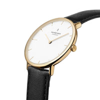 Analogue Watch - Nordgreen Native Dark Brown Leather 40mm Gold Case Watch