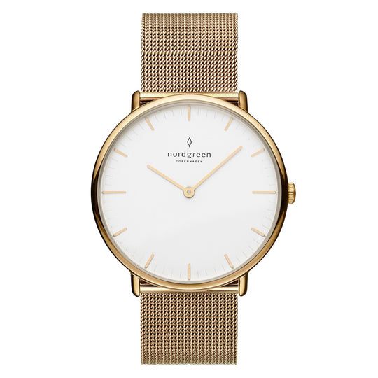 Nordgreen Native Gold Mesh 40mm Gold Case Watch