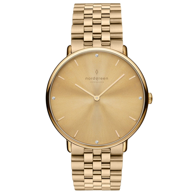 Analogue Watch - Nordgreen Native Gold Stainless Steel 28mm Gold Case Watch