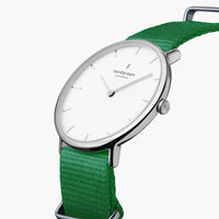 Analogue Watch - Nordgreen Native Green Nylon 36mm Silver Watch