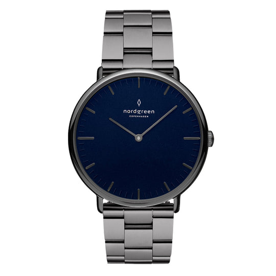Nordgreen Native Blue Gun Metal Stainless Steel 40mm NR40GM3LGUNA