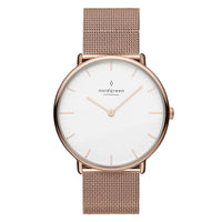 Analogue Watch - Nordgreen Native Rose Gold Mesh 36mm Rose Gold Case Watch
