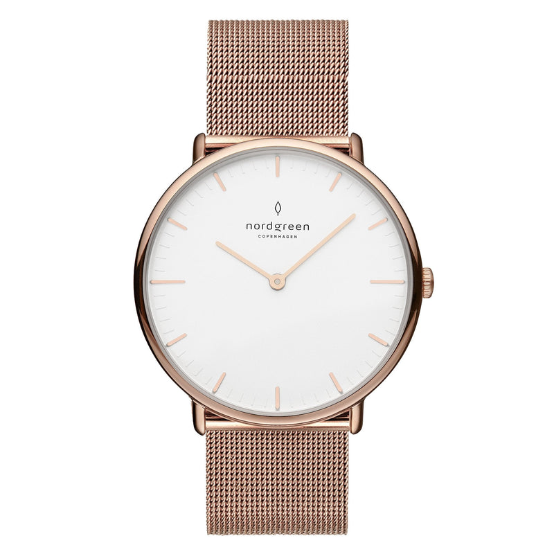 Analogue Watch - Nordgreen Native Rose Gold Mesh 36mm Rose Gold Case Watch