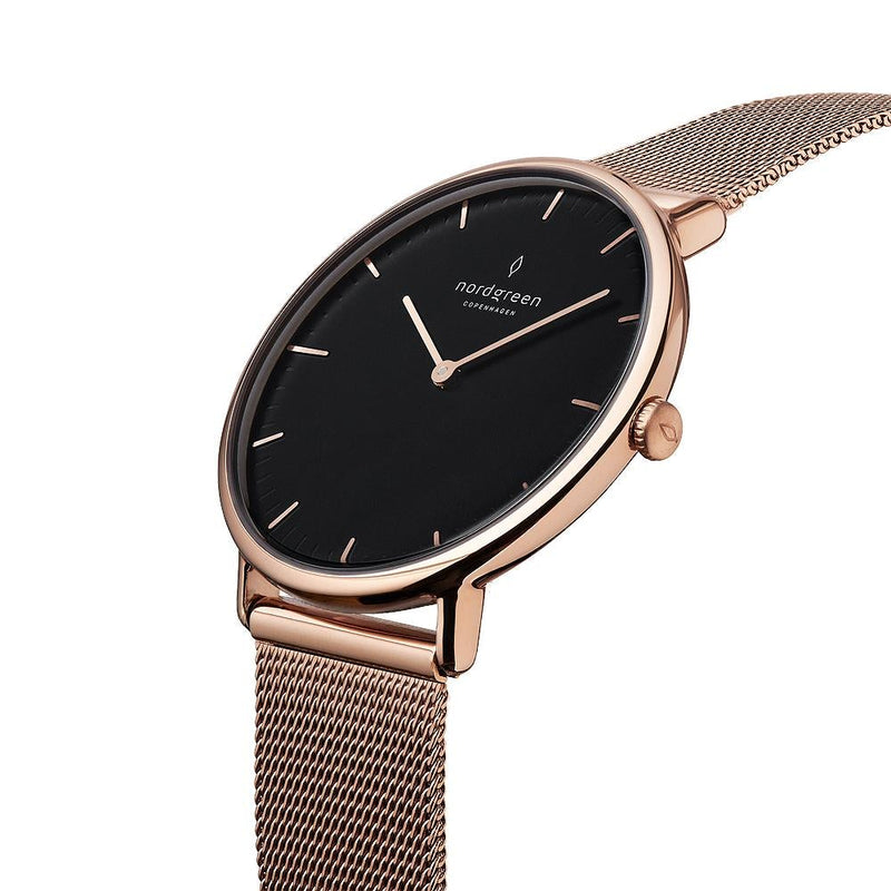 Analogue Watch - Nordgreen Native Rose Gold Mesh 36mm Rose Gold Case Watch