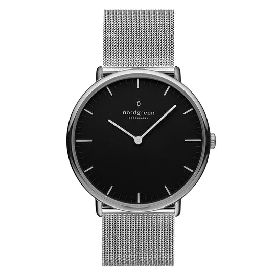 Nordgreen Native Silver Mesh 36mm Silver Case Watch