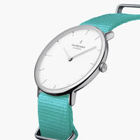 Analogue Watch - Nordgreen Native Turquoise Nylon Strap 36mm Silver Watch