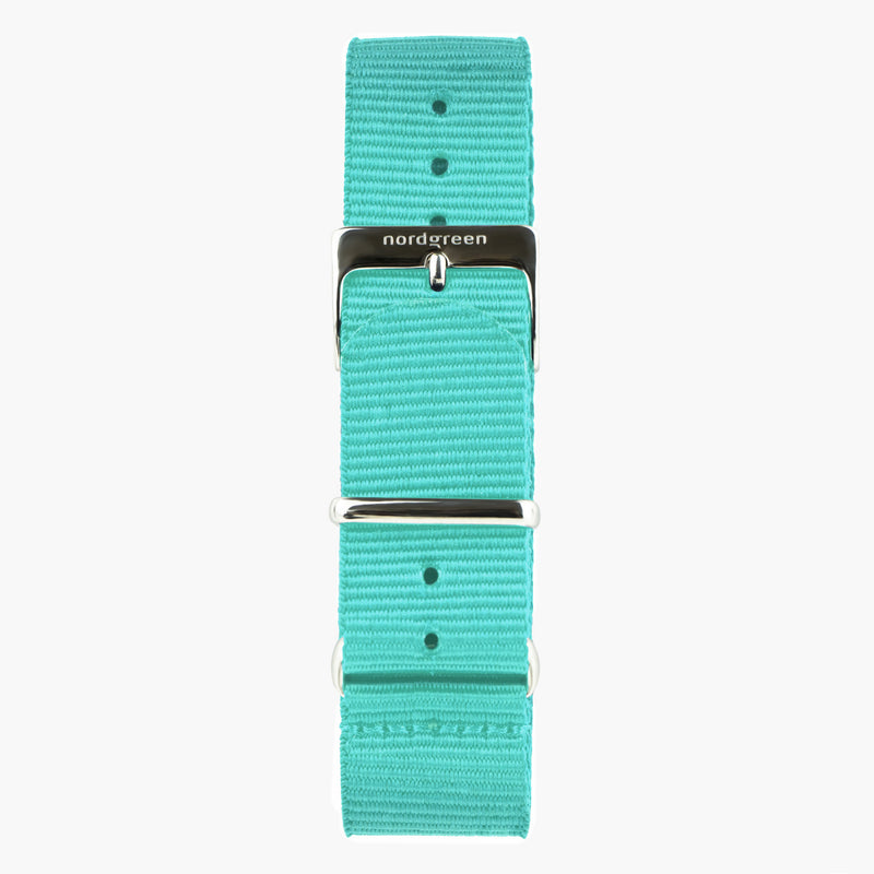Analogue Watch - Nordgreen Native Turquoise Nylon Strap 36mm Silver Watch