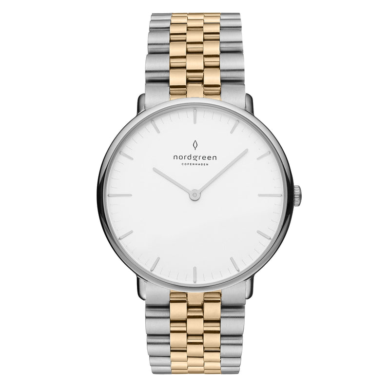 Analogue Watch - Nordgreen Native Two-Tone Stainless Steel 32mm Silver Case Watch