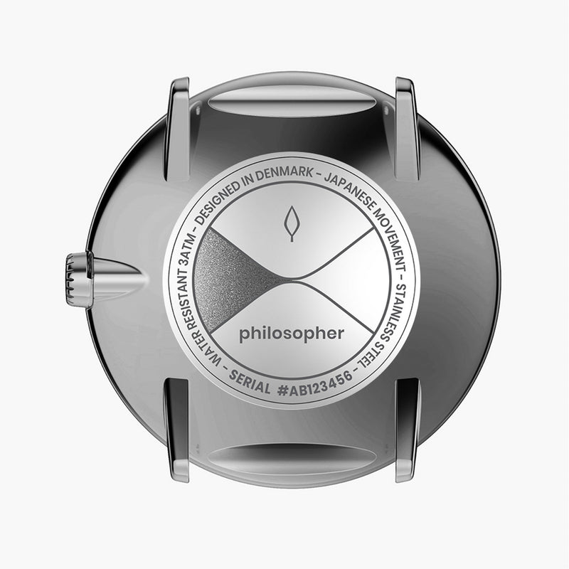 Analogue Watch - Nordgreen Philosopher 3-Link Strap 40mm Gun Metal Brushed Metal Dial Watch