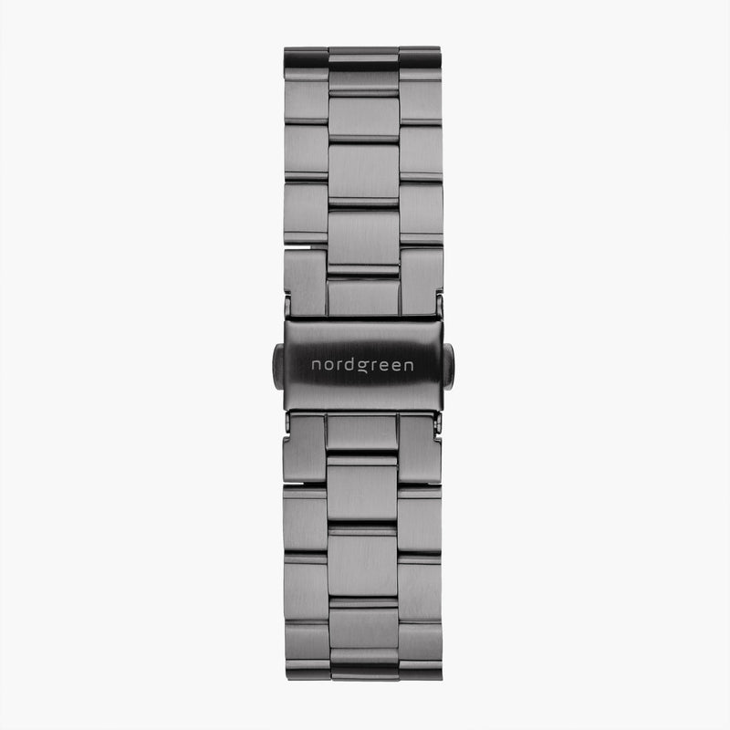 Analogue Watch - Nordgreen Philosopher 3-Link Strap 40mm Gun Metal Brushed Metal Dial Watch