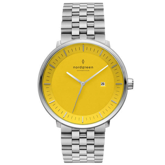 Nordgreen Philosopher 5-Link Strap 36mm Bright Yellow Watch