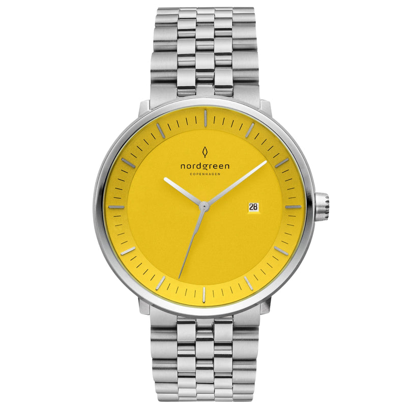 Analogue Watch - Nordgreen Philosopher 5-Link Strap 36mm Bright Yellow Watch