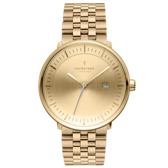 Nordgreen Philosopher 5-Link Strap 36mm Gold Brushed Metal Dial
