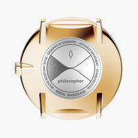 Analogue Watch - Nordgreen Philosopher 5-Link Strap 36mm Gold Brushed Metal Dial
