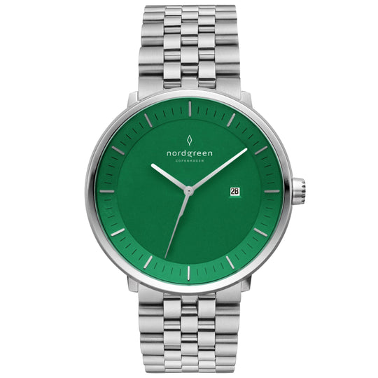 Nordgreen Philosopher 5-Link Strap 36mm Green Dial Watch