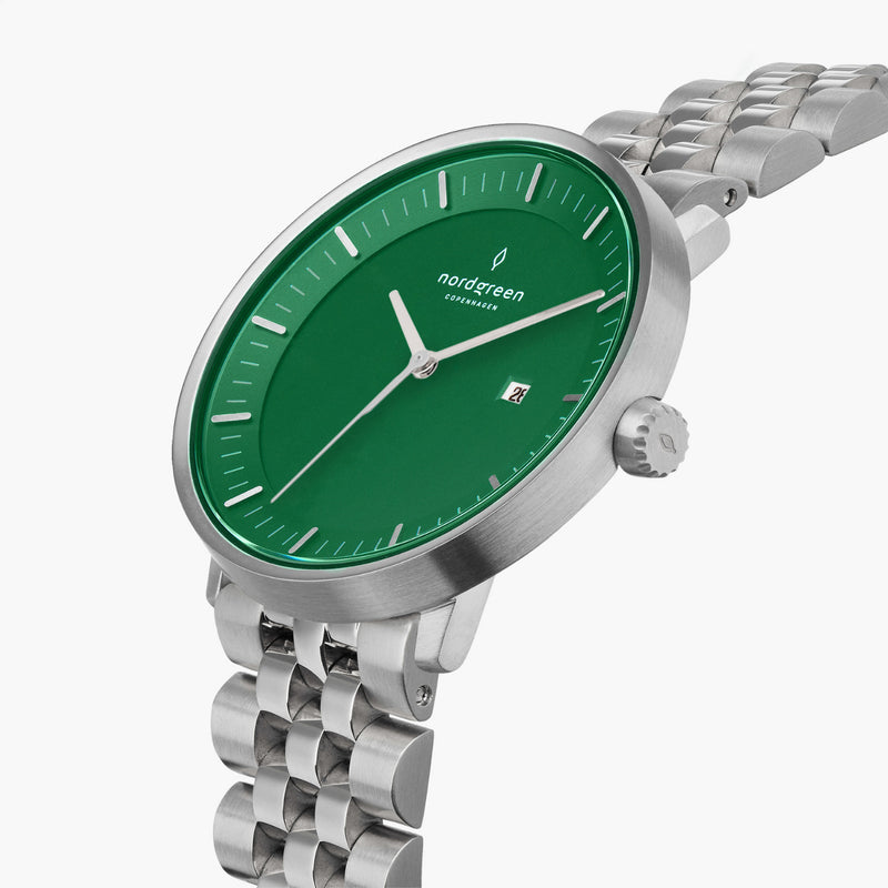 Analogue Watch - Nordgreen Philosopher 5-Link Strap 36mm Green Dial Watch