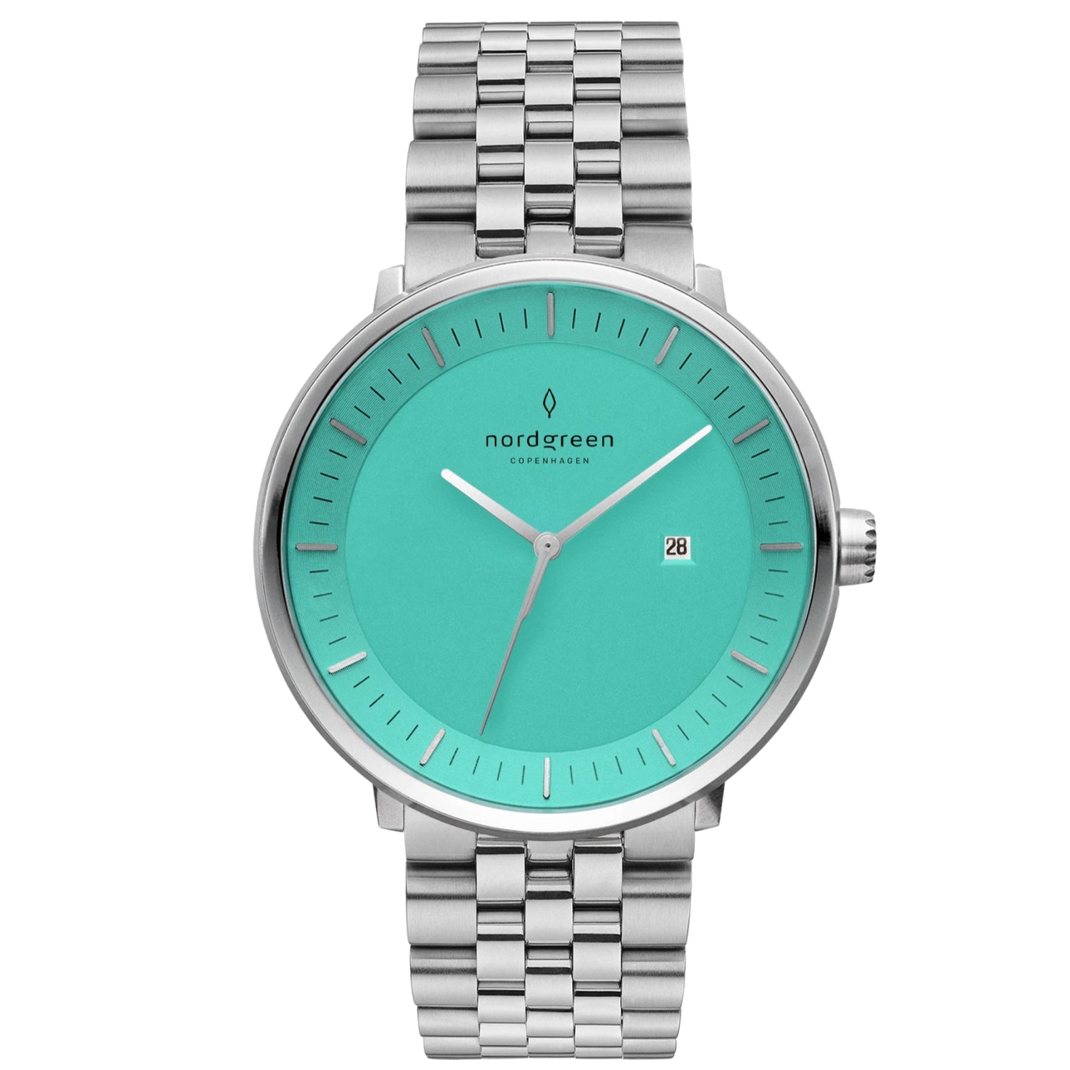 Nordgreen Philosopher 5-Link Strap 36mm Turquoise Dial Watch from