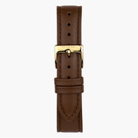 Analogue Watch - Nordgreen Philosopher Brown Leather 36mm Gold Brushed Metal Dial Watch
