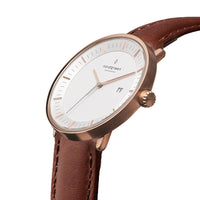 Analogue Watch - Nordgreen Philosopher Brown Leather 36mm Rose Gold Case Watch
