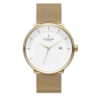 Analogue Watch - Nordgreen Philosopher Gold Mesh 36mm Gold Case Watch