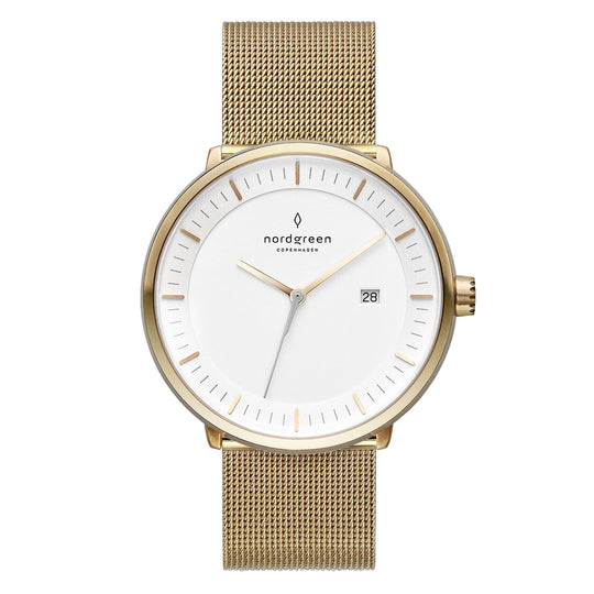 Nordgreen Philosopher Gold Mesh 36mm Gold Case Watch
