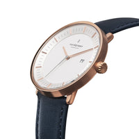 Analogue Watch - Nordgreen Philosopher Navy Leather 36mm Silver Case Watch