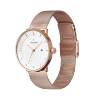 Analogue Watch - Nordgreen Philosopher Rose Gold Mesh 36mm Gun Metal Case Watch