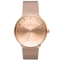 Analogue Watch - Nordgreen Philosopher  Rose Gold Mesh 36mm Rose Gold Brushed Metal Dial Watch