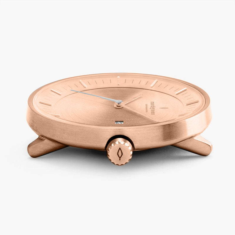 Analogue Watch - Nordgreen Philosopher  Rose Gold Mesh 36mm Rose Gold Brushed Metal Dial Watch