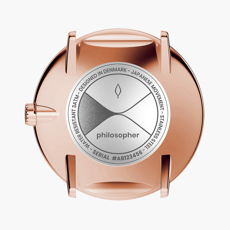 Analogue Watch - Nordgreen Philosopher  Rose Gold Mesh 36mm Rose Gold Brushed Metal Dial Watch