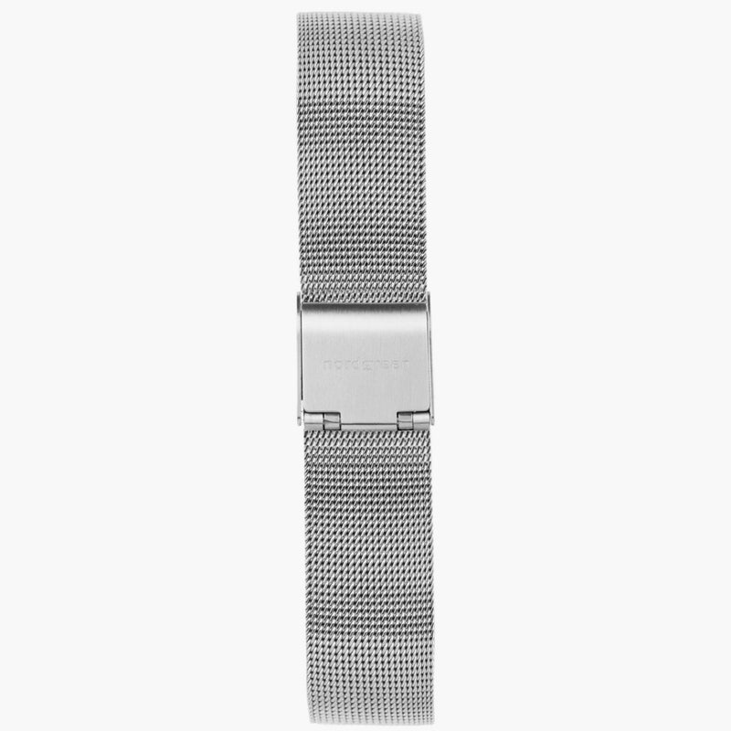 Analogue Watch - Nordgreen Philosopher Silver Mesh 36mm Silver Brushed Metal Dial Watch