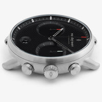 Analogue Watch - Nordgreen Pioneer Black Leather 42mm Black Case Watch