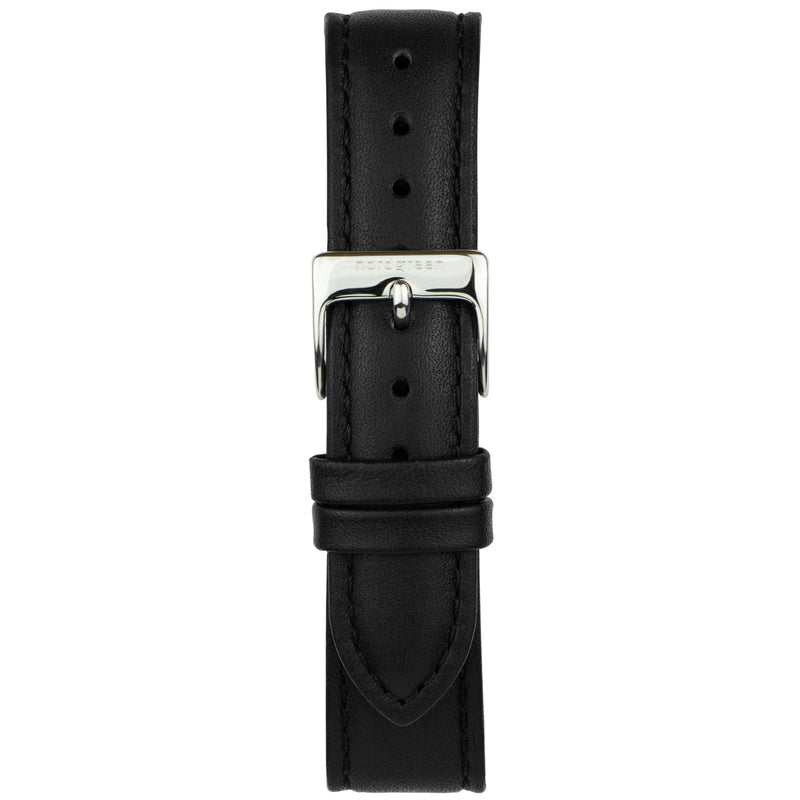 Analogue Watch - Nordgreen Pioneer Black Leather 42mm Silver Case Watch