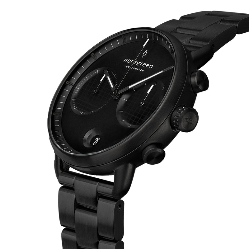 Analogue Watch - Nordgreen Pioneer Black Stainless Steel 42mm Black Case Watch