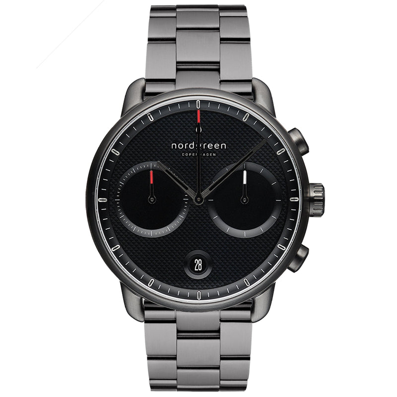 Analogue Watch - Nordgreen Pioneer Gun Metal Stainless Steel 42mm Black Case Watch