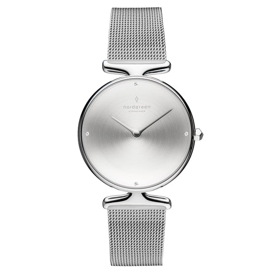 Nordgreen Unika Silver Mesh 28mm Silver Case Watch