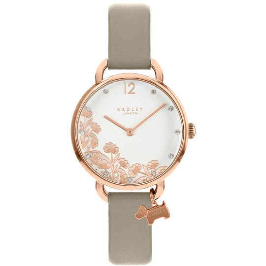 Radley Floral Dog Ladies Gold Watch RY21274