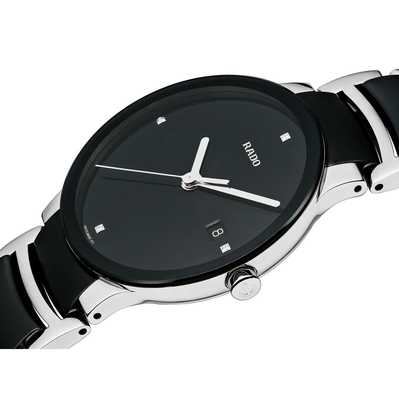Analogue Watch - Rado Centrix Diamonds Unisex Black Watch R30934712