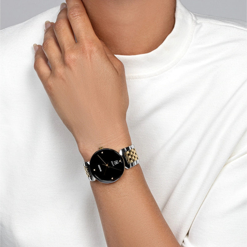 Analogue Watch - Rado Florence Classic Diamonds Unisex Black Watch R48912703
