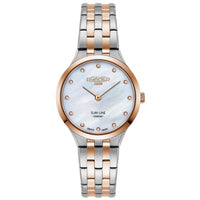 Analogue Watch - Roamer 512847 49 89 20 Slim-Line Classic Ladies Two-Tone Rose Gold Watch