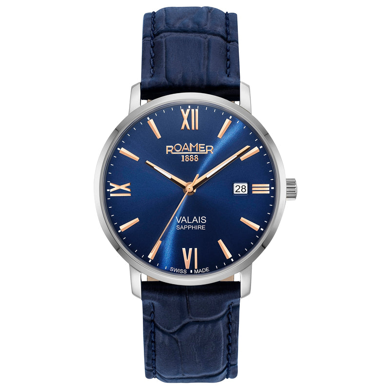 Analogue Watch - Roamer 958833 41 43 05 Valais Men's Blue Watch